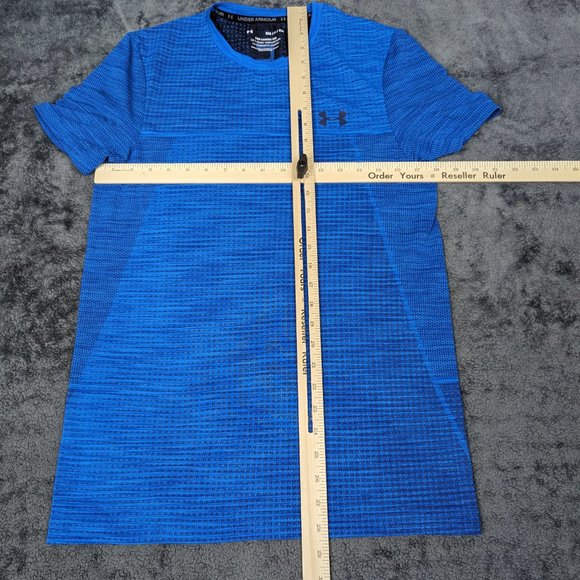 Under Armour Shirt Men Small Blue Lightweight Vanish Tee Short Sleeve Pullover - Picture 6 of 16